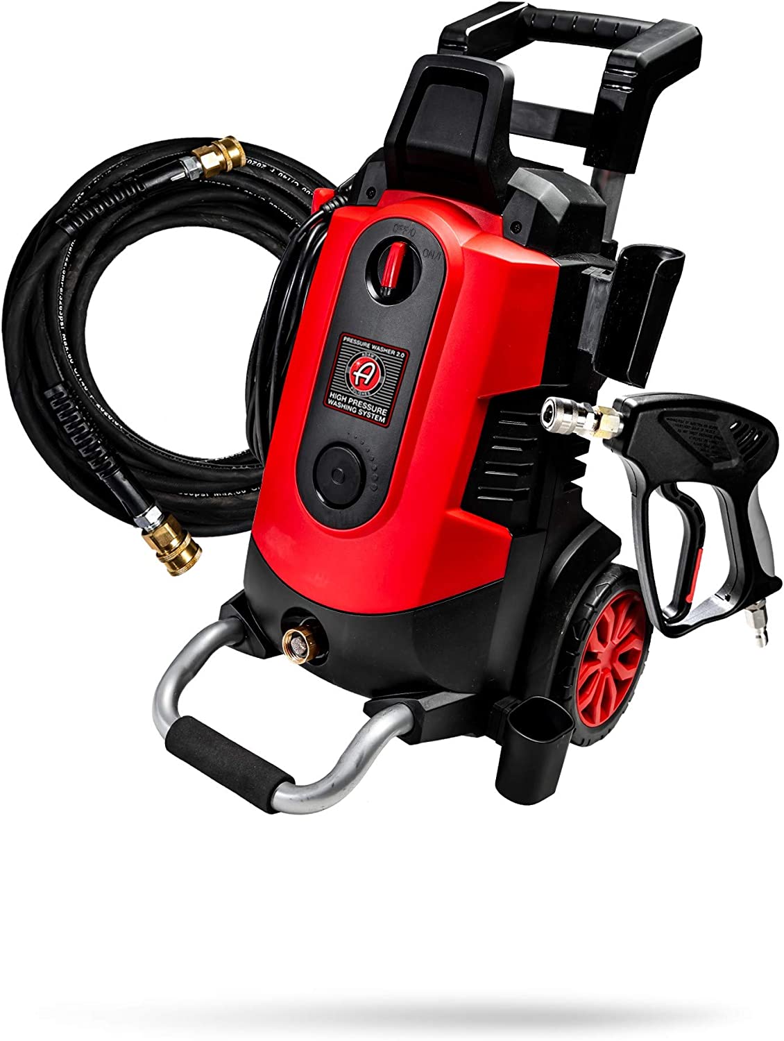 Adam's Electric Pressure Washer 2.0 - Powerful 1.4 GPM 2000 PSI Car Wash Pressure Washer Sprayer Snub Nose & Tip Attachment Use WCar Soap Patio Boat RV Motorcycle Car Garage Deck (2.0 Machine)
