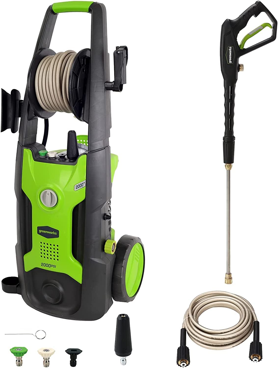 Greenworks 2000 PSI 13 Amp 1.2 GPM Pressure Washer with Hose Reel (PWMA Certified)