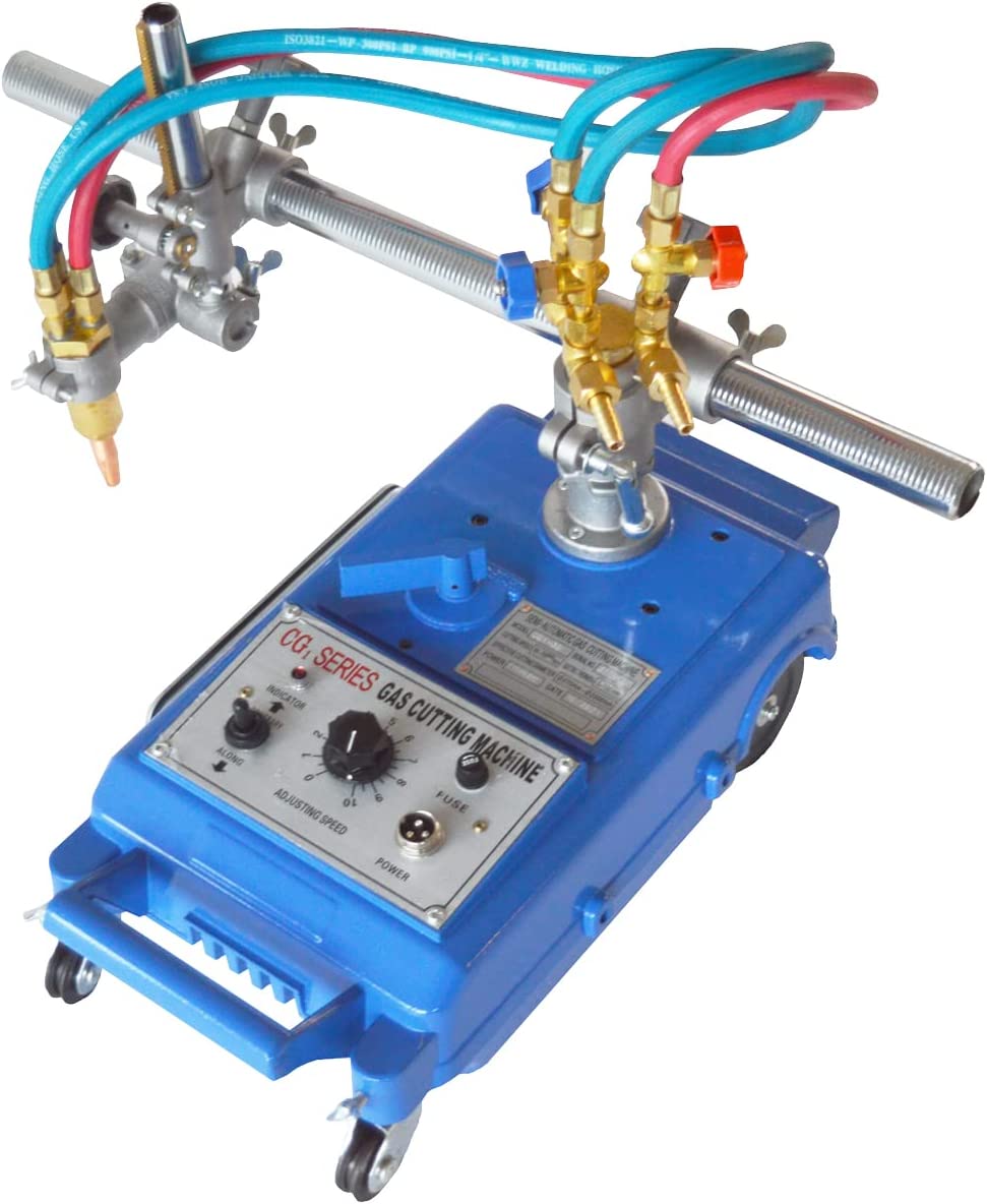 INTBUYING Semi-automatic Torch Track Burner Cutter Portable Gas Cutting Machine Flame Cutting Machine Metal Cutting Beveling (Single Torch)