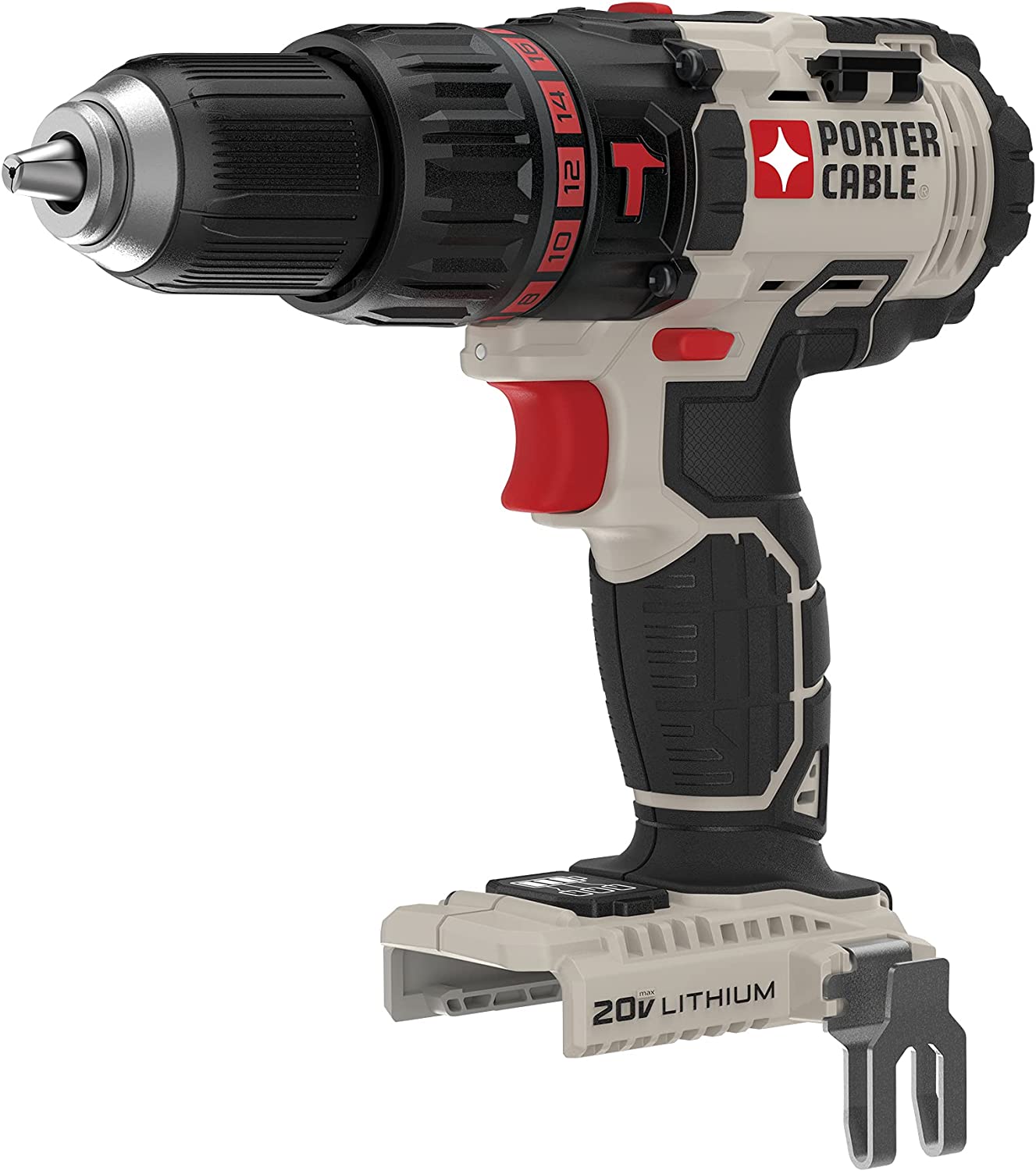 PORTER-CABLE 20V MAX Hammer Drill, Tool Only (PCC620B),Black Gray