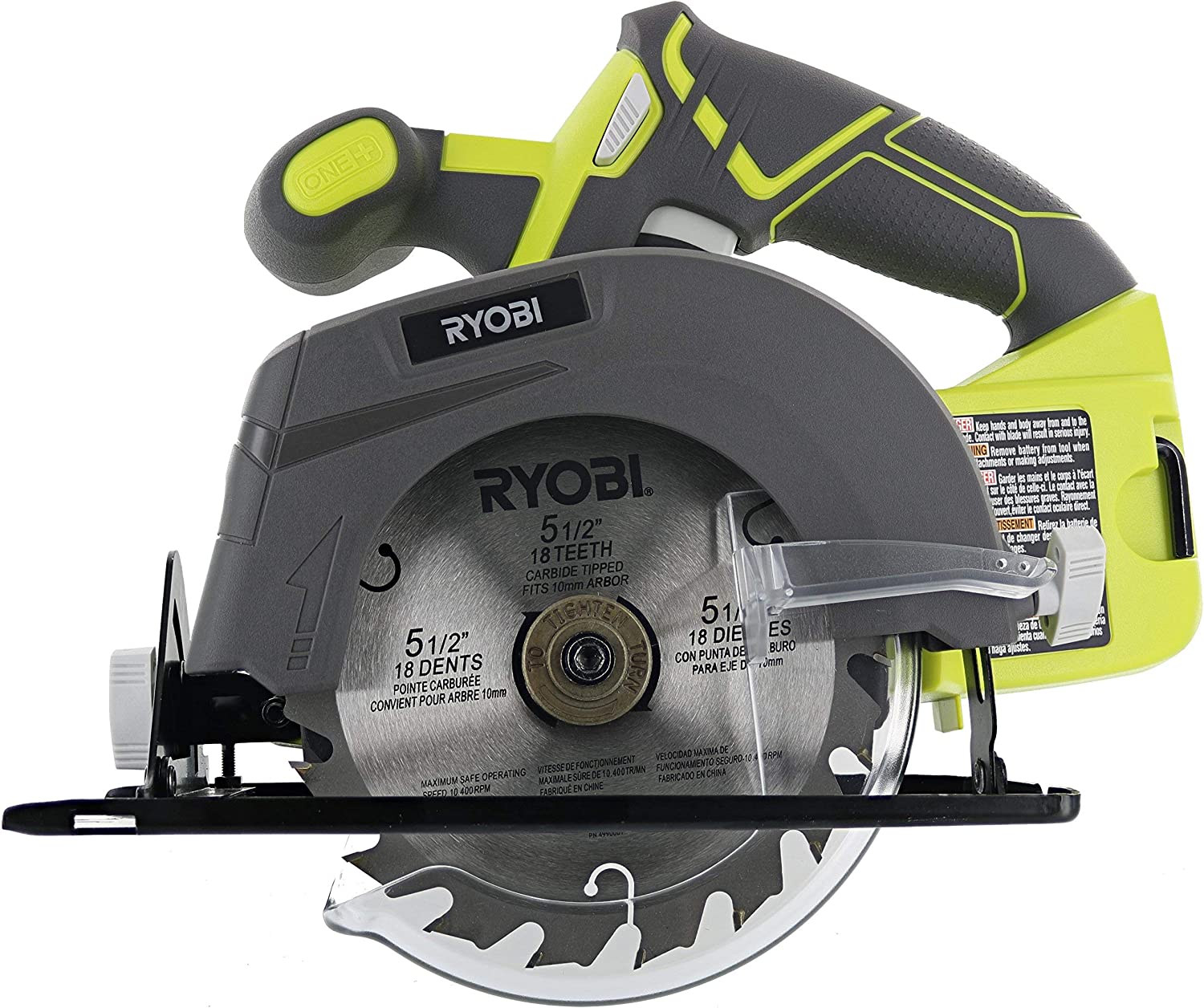 Ryobi One P505 18V Lithium Ion Cordless 5 1 2 4,700 RPM Circular Saw (Battery Not Included, Power Tool Only), Green