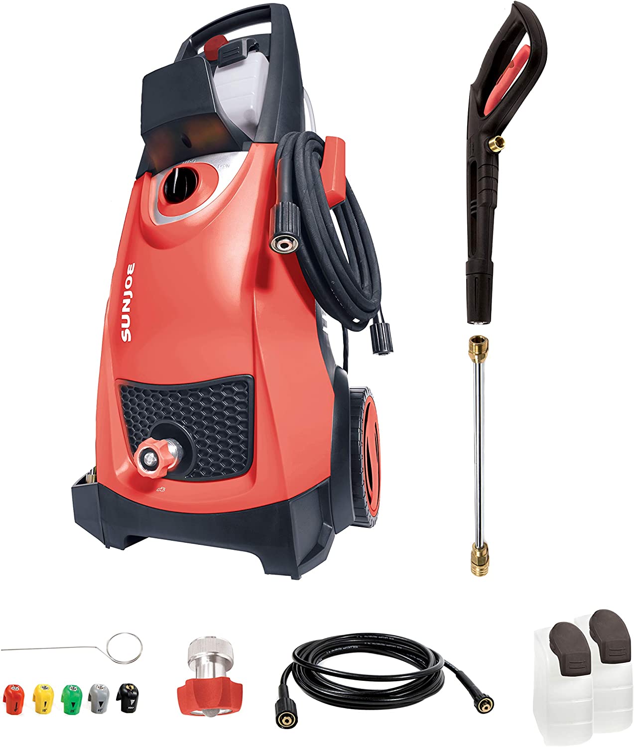 Sun Joe SPX3000-RED 2030 Max Psi 1.76 Gpm 14.5-Amp Electric Pressure Washer, Red